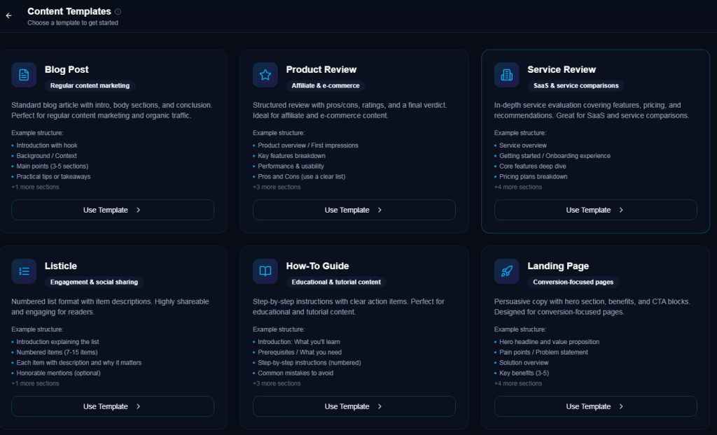 Content Templates
